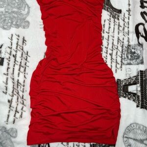 short red dress with finite cuff